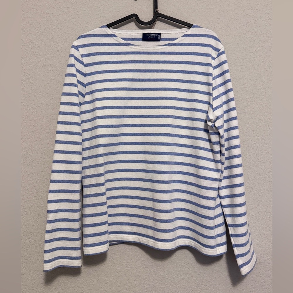 Saint James Nautical Blue and White Striped Top